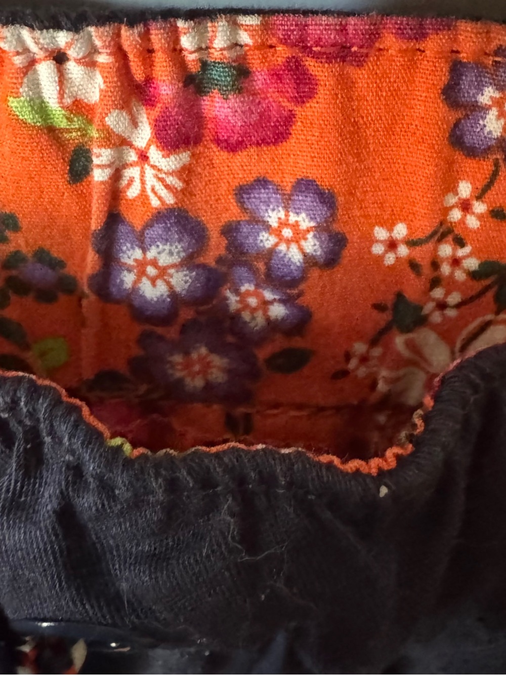 koi Navy Cargo Drawstring Scrub Jogger Pants with Orange Accents - Picture 12 of 16
